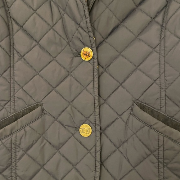 Joules Quilted Navy Jacket with Brown Elbow Patches Size 6 - Picture 3 of 10